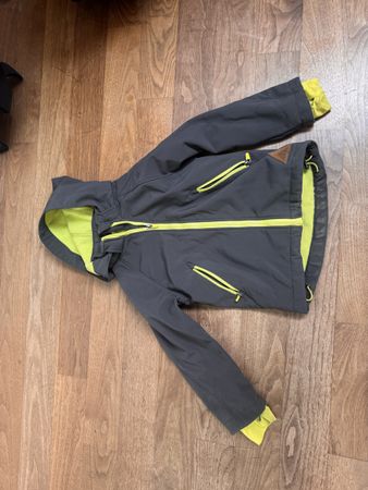 Softshell Jacke, Grau/Neon, Gr. 110, Top Zustand!