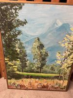 Ölgemälde Landschaft Berge Frühling, signiert Rossi 76, 5...