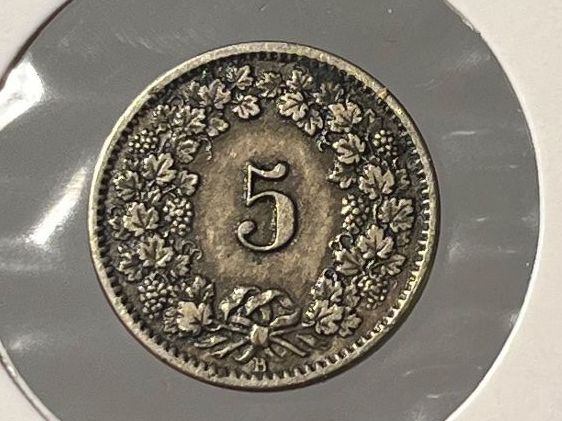Tutti le monete: 5 Rappen 1877, Vorzüglich, Kat.: 145.-!!! – Usato da Tägerwilen venduto da Beata1sager 5