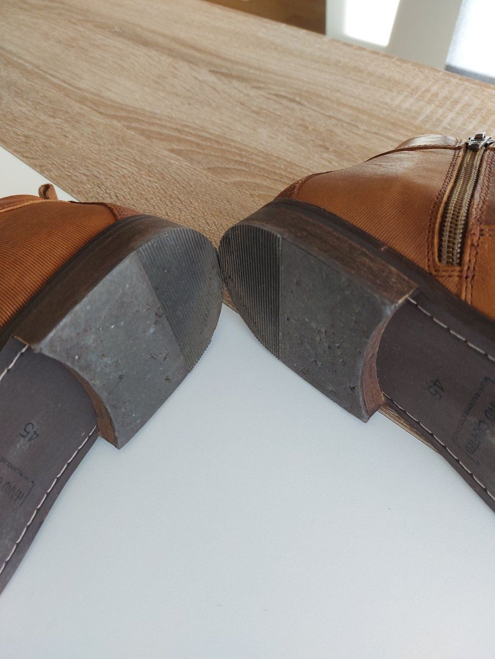 Scarpe da uomo: Paar Lederschuhe AM hellbraun Grösse 45 – Usato da Niederdorf venduto da Schuerch_steff 5