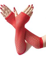 Netzhandschuhe onesize elastisch lang rot 
