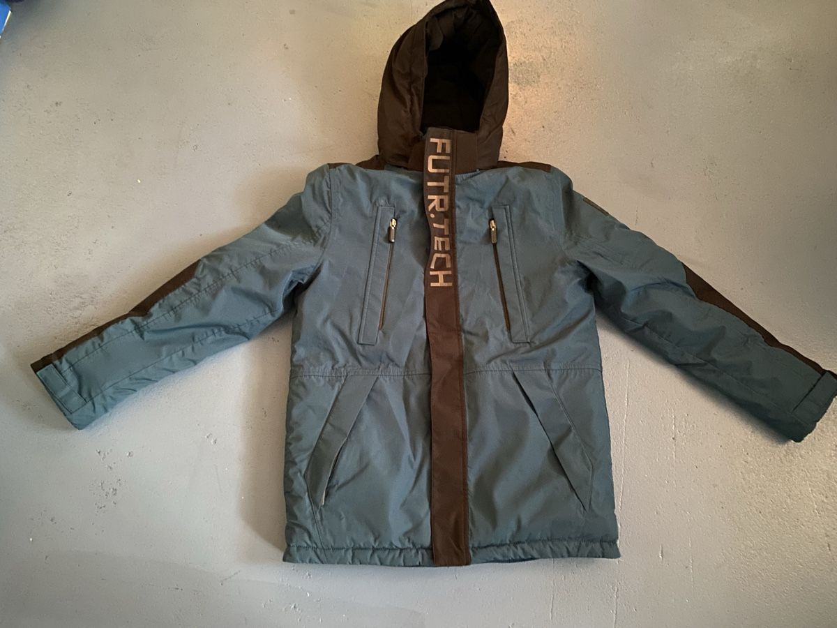 Giacche & Cappotti: Warme Winterjacke, petrol-schwarz, Gr. 164 – Usato da Dornach venduto da Dlimi