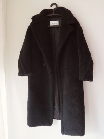 MAX MARA Teddy Bear Icon Coat Schwarz Alpakawolle, NEU Gr. S