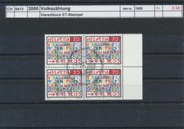 2000 "Volkszählung", Viererblock, ET - Stempel