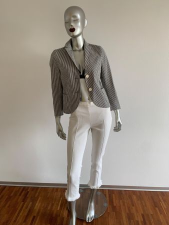 AKRIS: Neu/ungetragen - lässiger blau gestreifter Blazer, 36