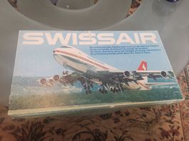 Vintage SWISSAIR Familienspiel Brettspiel - Boeing 747 