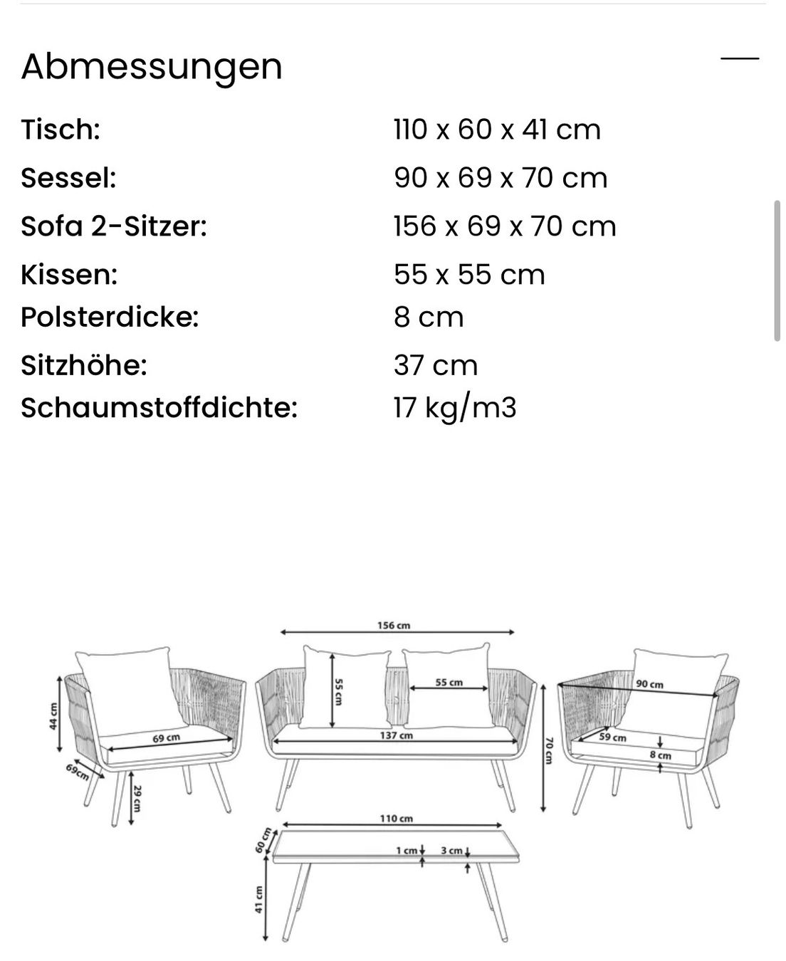 Beliani Set di tavolo e panche: Gartenmöbel Set – Usato da Richterswil venduto da BtheBlond 5