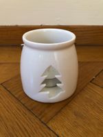 Keramik Windlicht Tannenbaum Weiss | Teelichthalter Deko