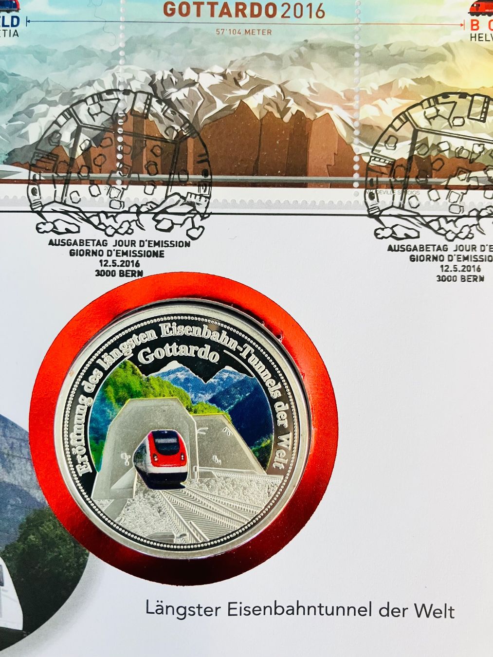 Medaglie: Numisbrief Gottardo 2016 versilberte Medaille – Usato da Merenschwand venduto da Garfield2026 1
