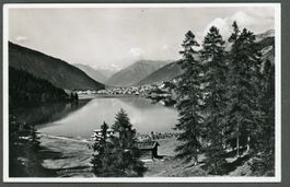 AK sw Davos GR Blick über den See ≈ 1960 