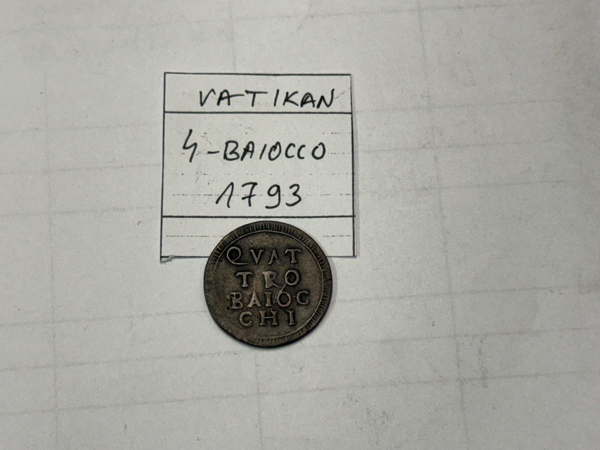 Tutti le monete: Vatikan 4 Baiocco 1793  – Usato da Zürich venduto da daki81