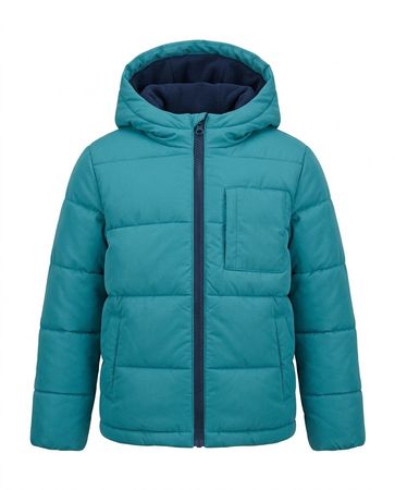 Kinder Winterjacke türkis mit Kapuze Gr. 98/104