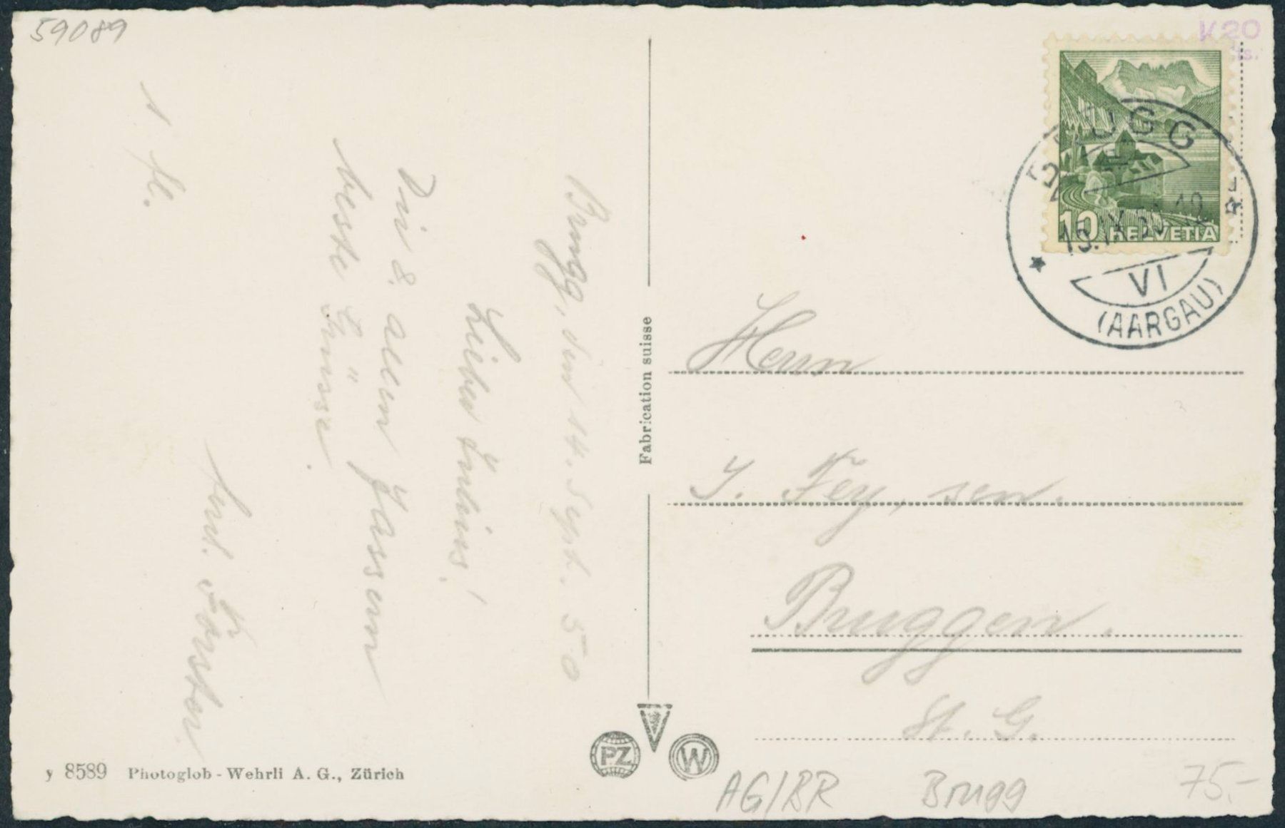 Cartoline postali: AG Brugg - Post – Usato da Schindellegi venduto da Jonathan77 1