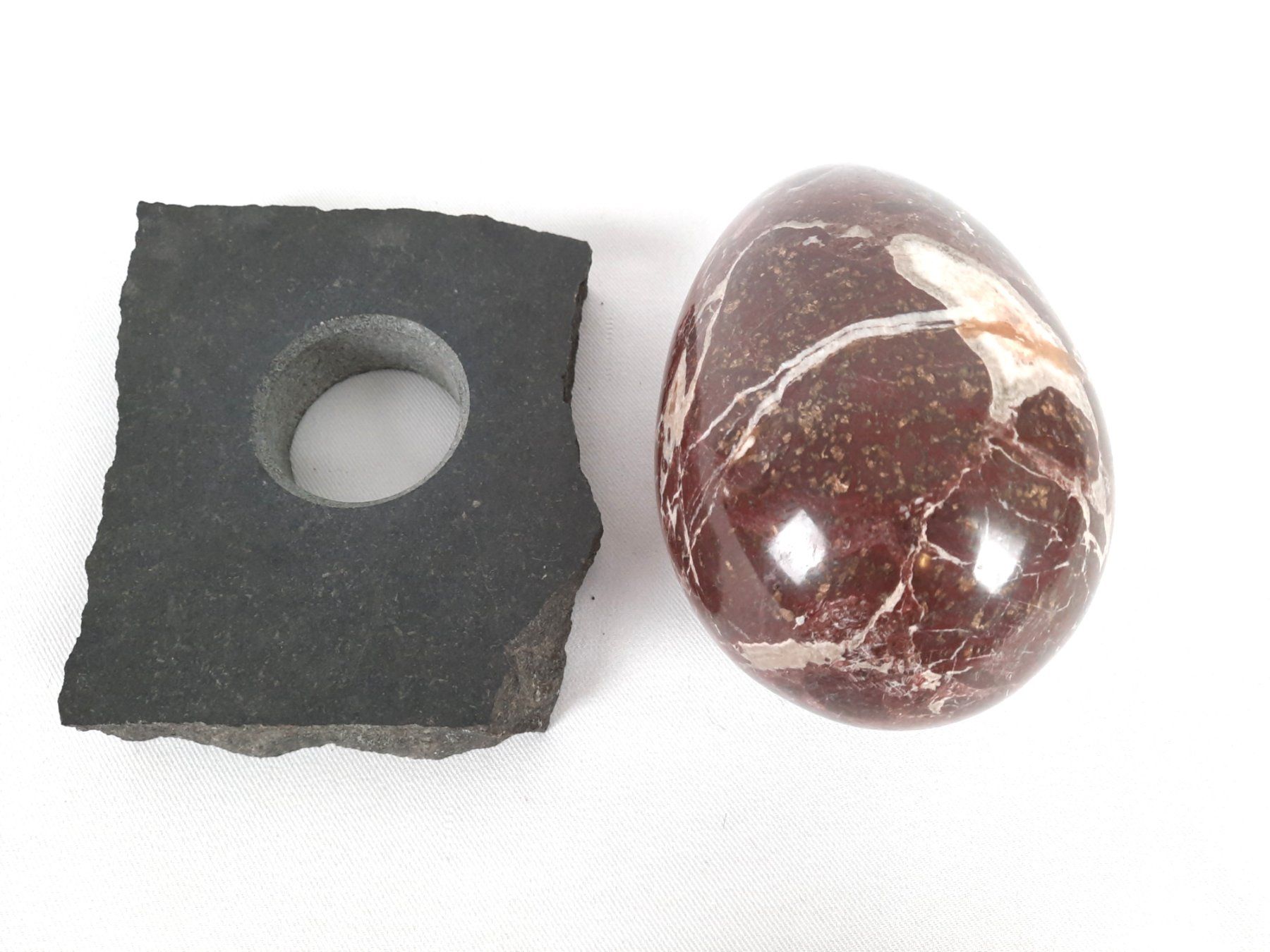 Mineralien & Heilsteine: Ei in Braun/Roter Marmor Optik – Gebraucht aus Beinwil am See von Restwert_Beinwil 4