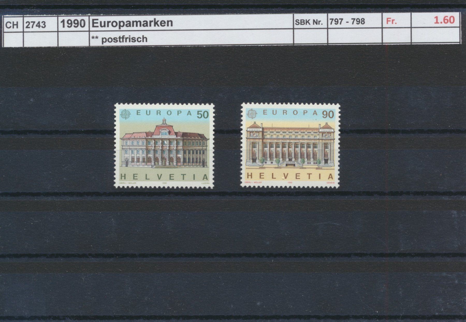 Alle Briefmarken: 1990 "Europamarken", ** postfrisch – Neu (gemäss Beschreibung) aus Winterthur von Zupogeru
