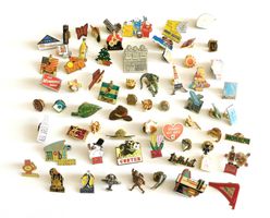 Sammlung Pins Anstecker Retro Vintage Werbung 80er 90er J...