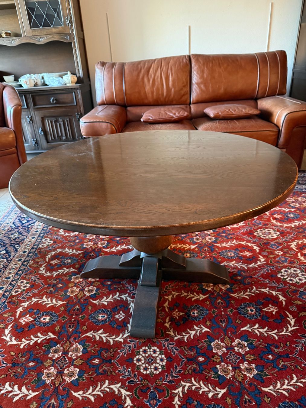 Tische: Couchtisch Eiche Rund Ø94 cm Vintage – Gebraucht aus Itingen von uhu777