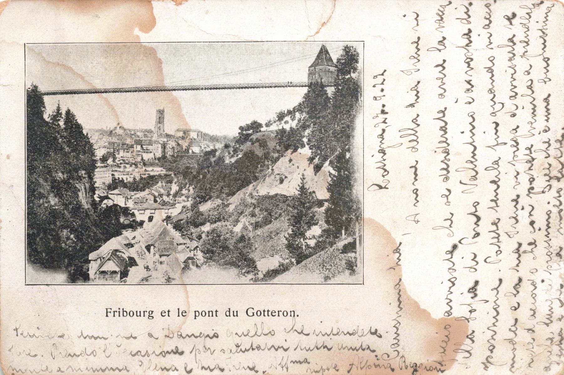Cartoline postali: Fribourg – Usato da Biasca venduto da Blenio71
