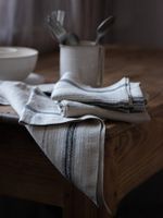 Küchenhandtuch mit schwarzen Streifen 100% Leinen (50x70)