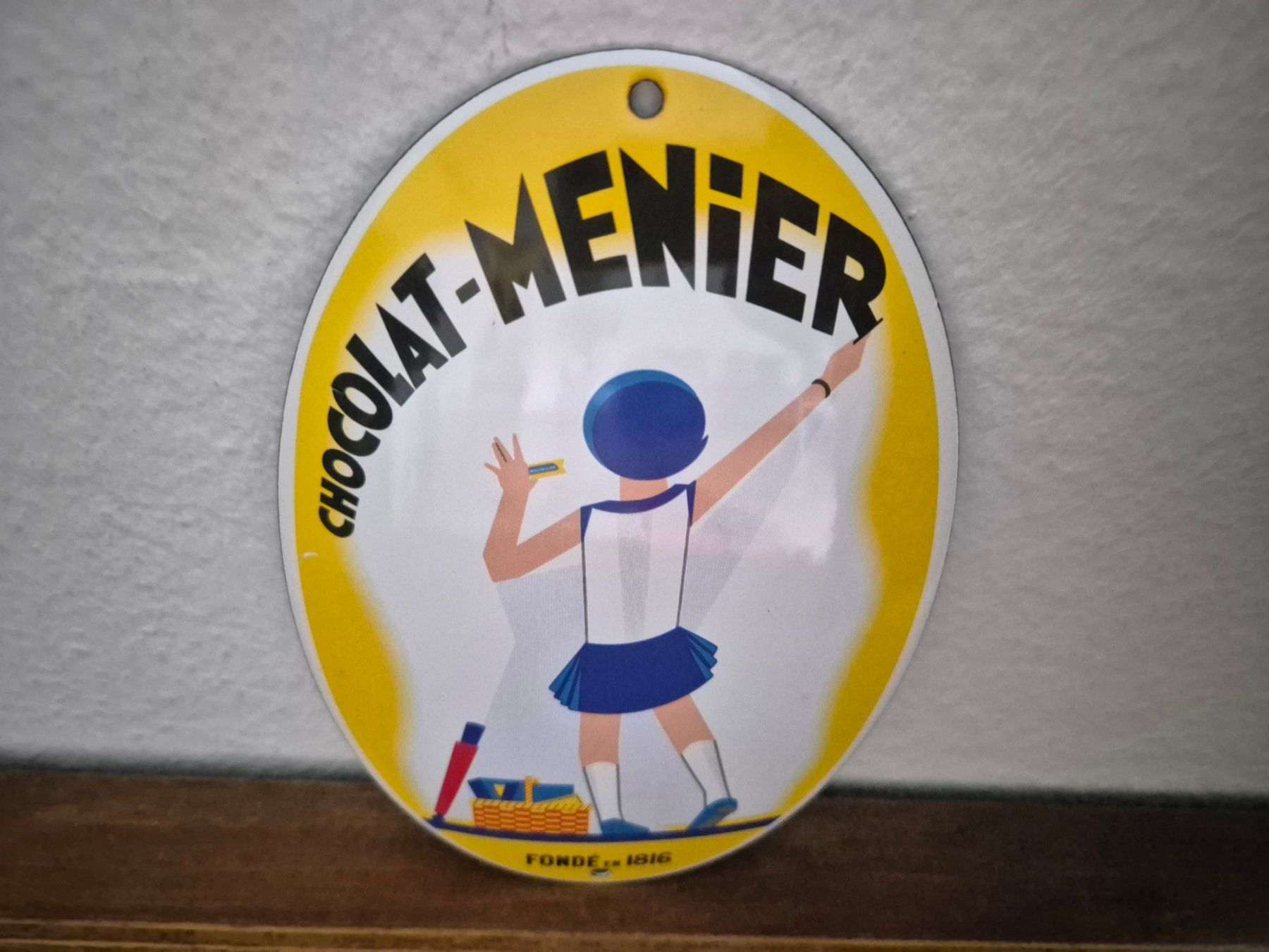 Insegne: Emailschild Chocolat Menier Logo Emaille Schild Schokolade – Nuovo (secondo la descrizione) da Schaffhausen venduto da pfanis09 3