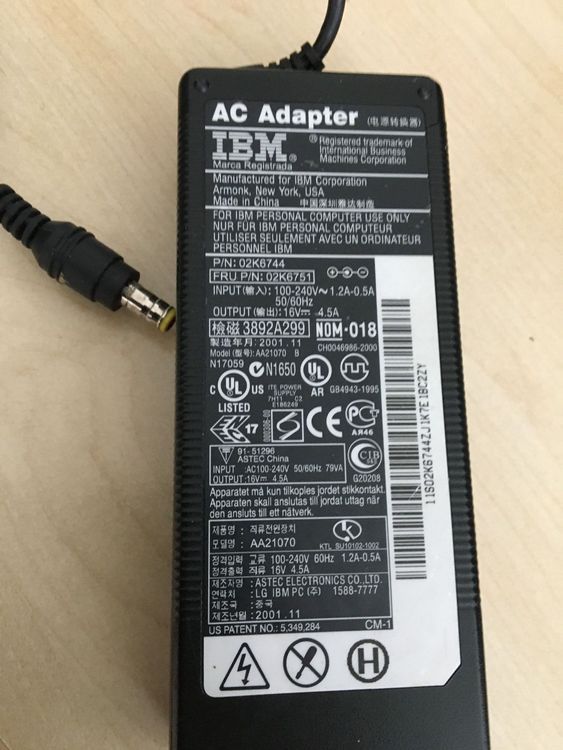 IBM 02K6751 Netzteil Adapter Notebook 16V 4.5V | Kaufen auf Ricardo