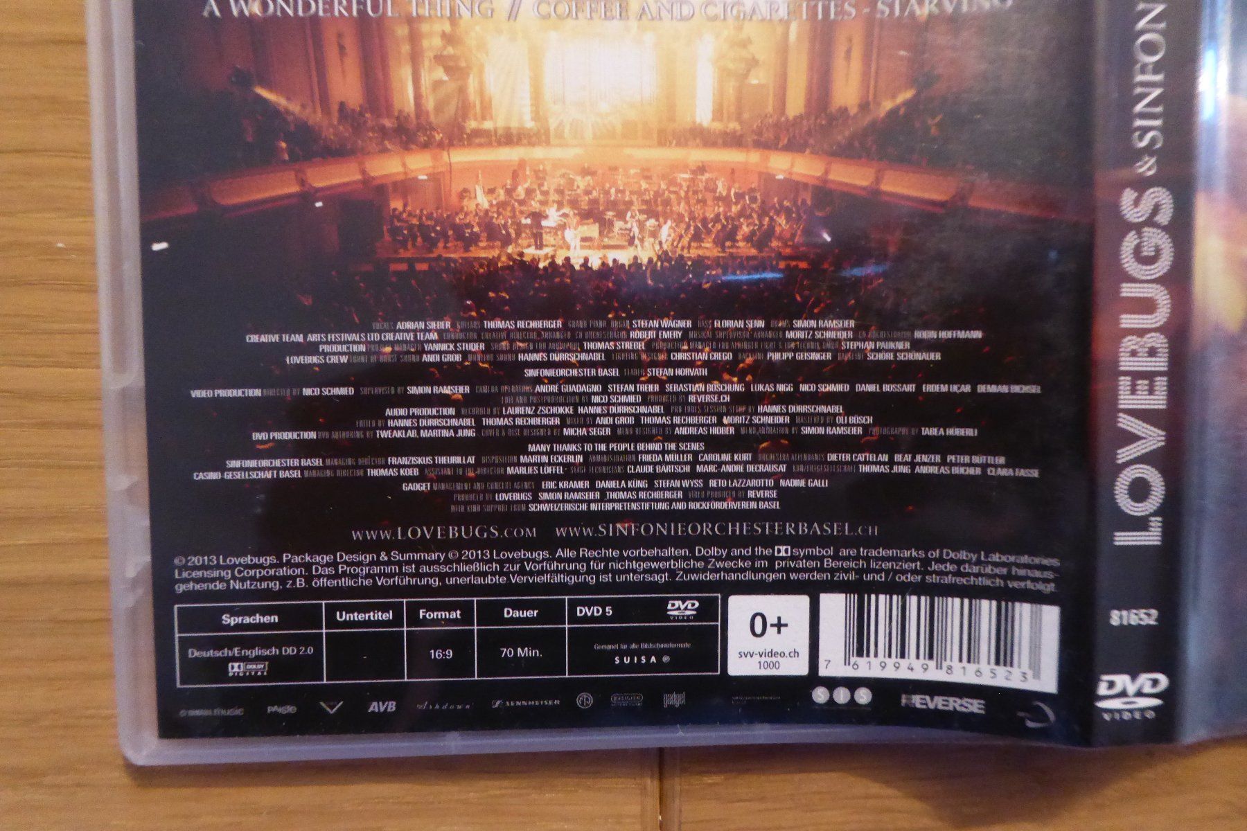 Tous les DVDs: DVD Lovebugs Basler Sinfonieorchester – D'occasion à Allschwil par Summelsarium 2