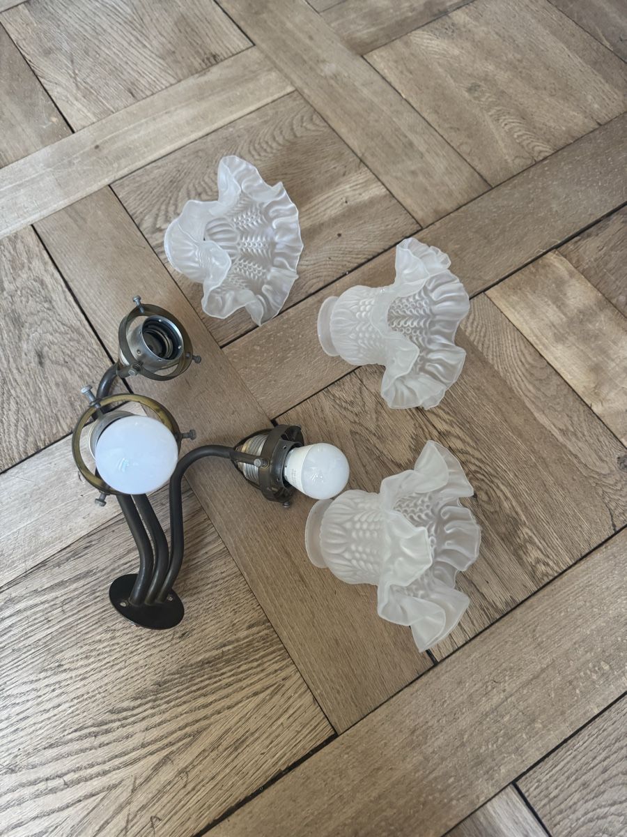 Lampen: Wandlampe Messing mit 3 Schirmen – Gebraucht aus Nidau von leo_h2vb