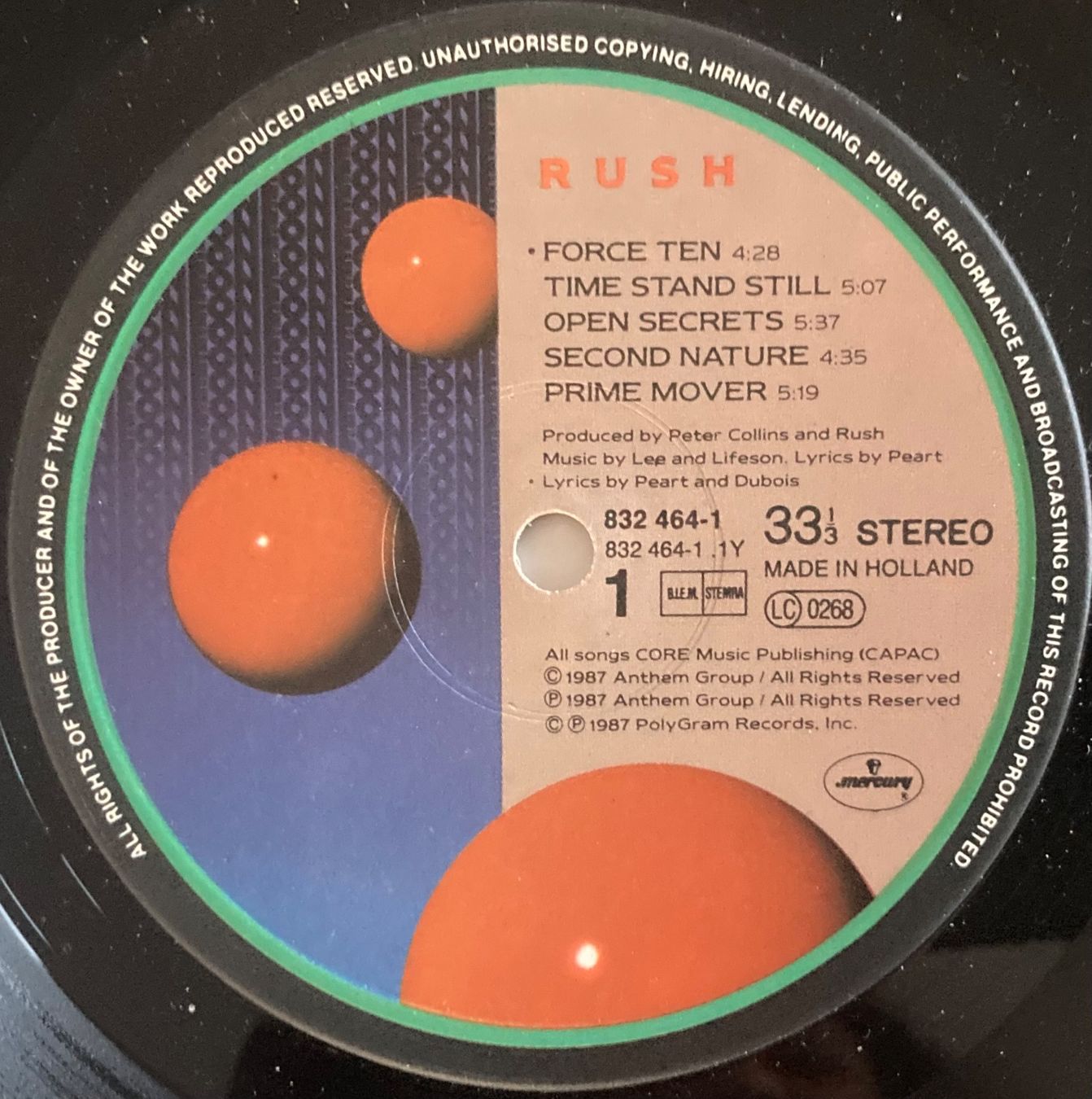 Dischi in vinile: RUSH - HOLD YOUR FIRE – Usato da Poliez-Pittet venduto da Newtown-Records 3