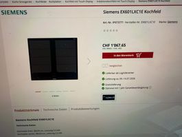 Neues Glaskeramik Siemens Induktion 539,- 50cm x 56cm