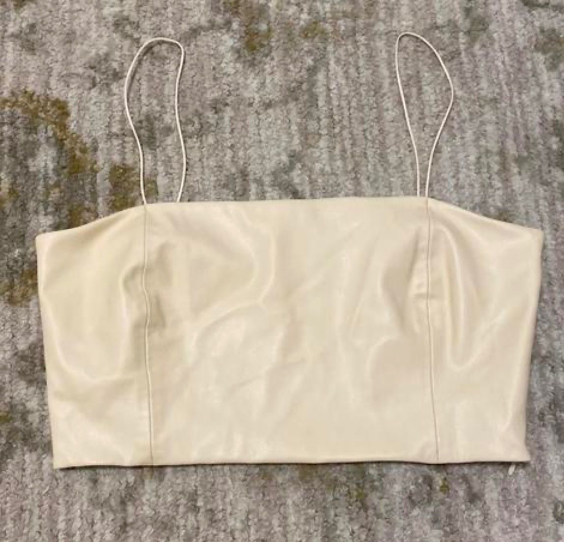Tops: Faux Leather Beige Top size S – Neu (gemäss Beschreibung) aus Glattpark(Opfikon) von der_dh8z 2