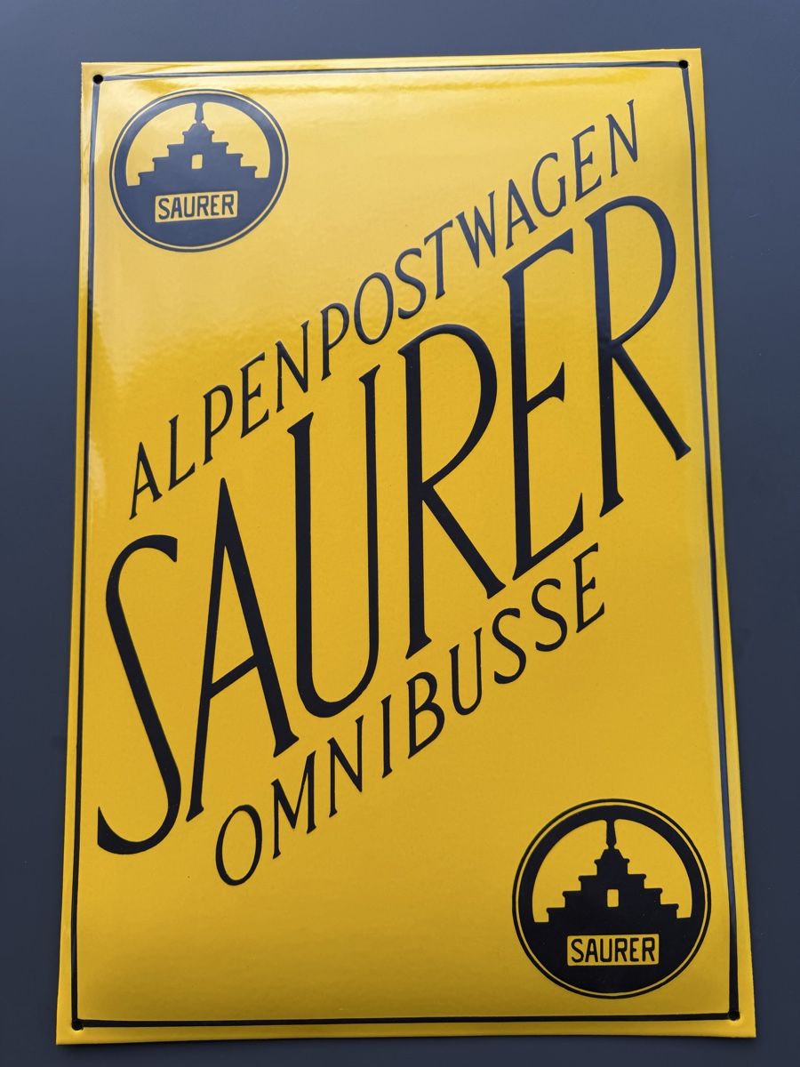 Saurer Schilder: Plaque émaillée camion Saurer – Gebraucht aus Ecuvillens von mcw_lx9j
