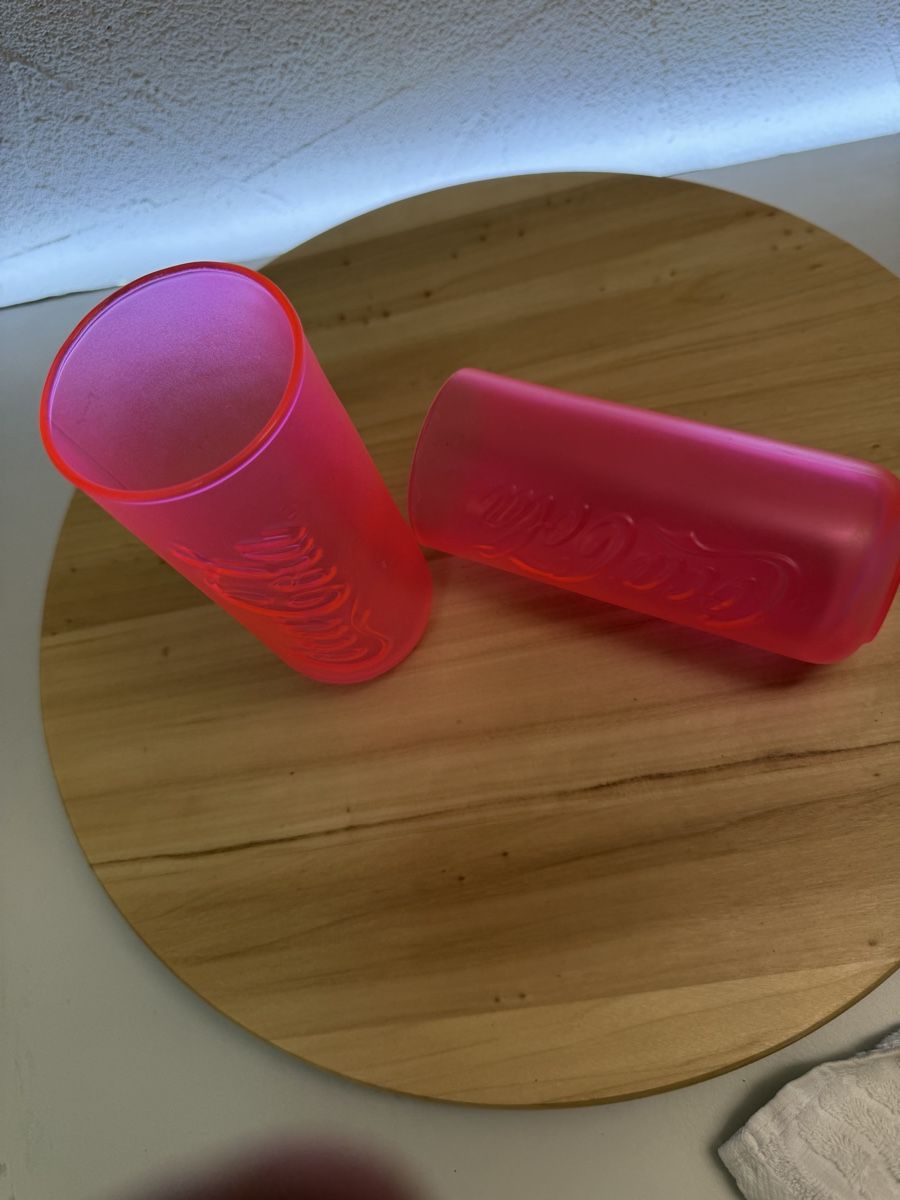 Gläser: Coca-Cola Becher pink Grösse L 2 Stck.  – Gebraucht aus Rotkreuz von GoldHeinz 5