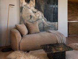Vintage Marmor Couchtisch – Skulpturales Design