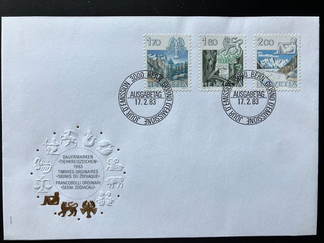 Alle Briefmarken: Tierkreiszeichen 1982-86 auf FDC – Gebraucht aus Nesslau von zueri6 2