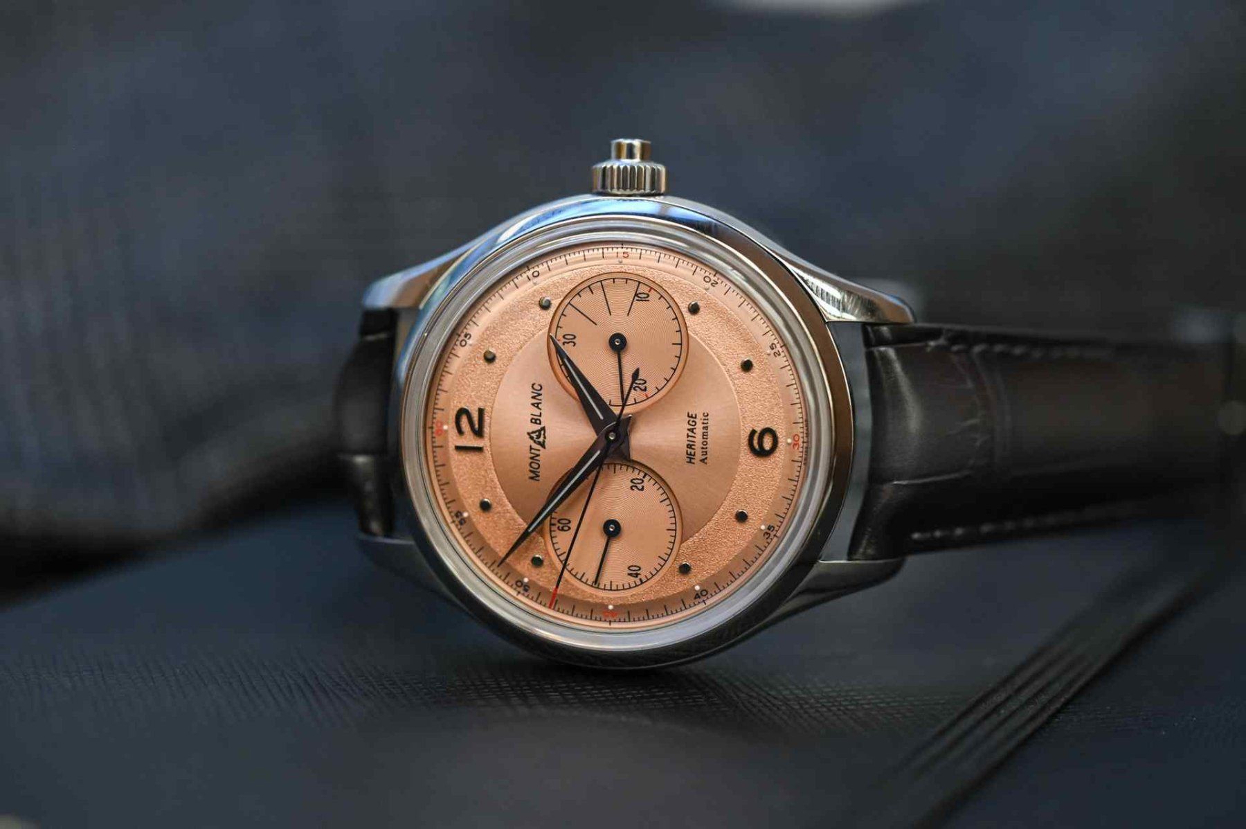 Montblanc Orologi: Montblanc Heritage Monopusher Chronograph,salmon dial,FS – Nuovo e nell'imballaggio originale da Luzern venduto da ChronoScope6004 7