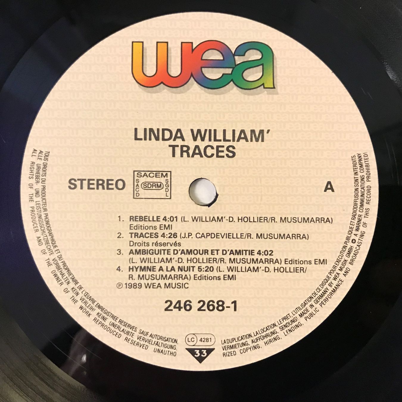 Schallplatten: Linda William' - Traces – Gebraucht aus Aesch BL von BlueMusicRecords 2