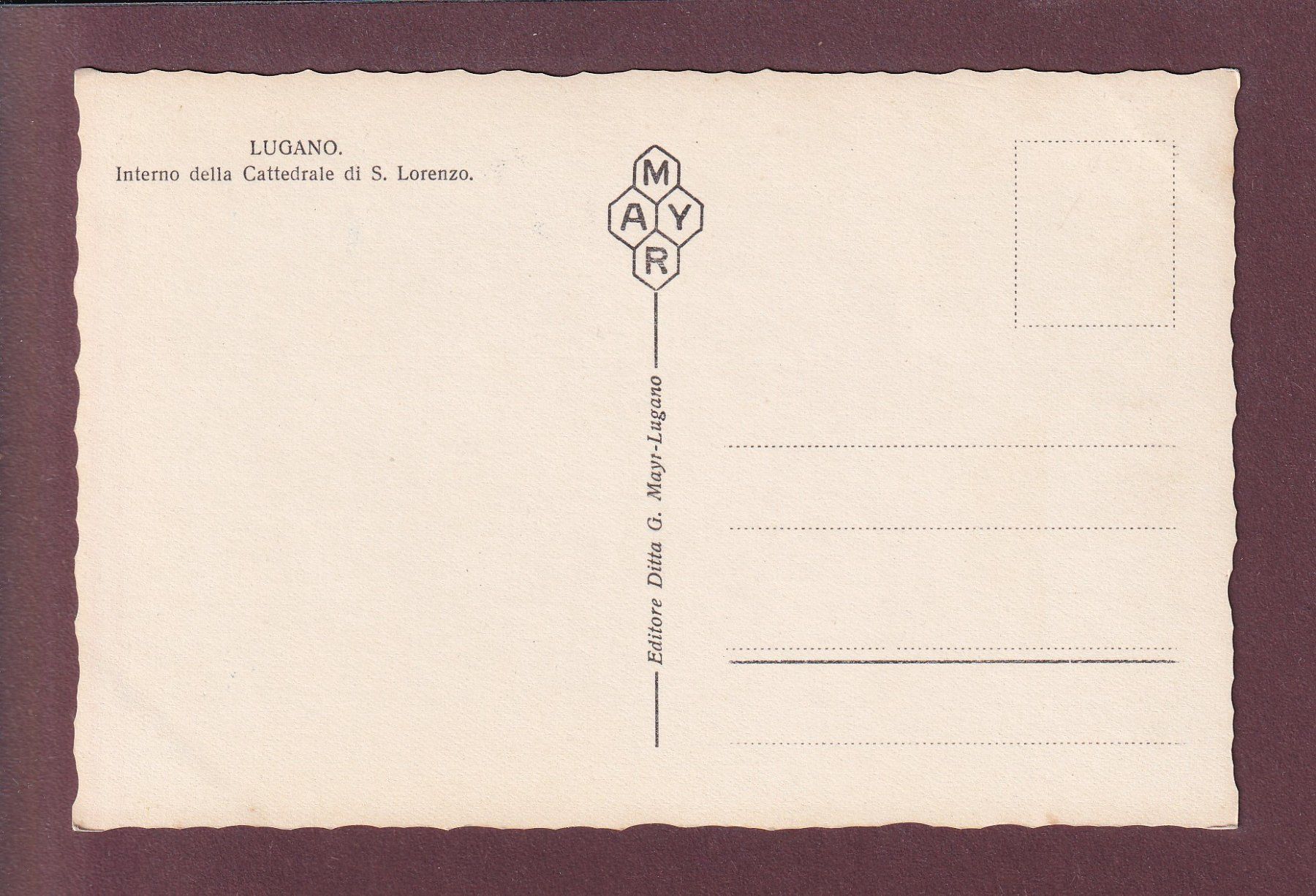 Cartes postales: LUGANO - Cattedrale S. Lorenzo – D'occasion à Pully par nicecards 1