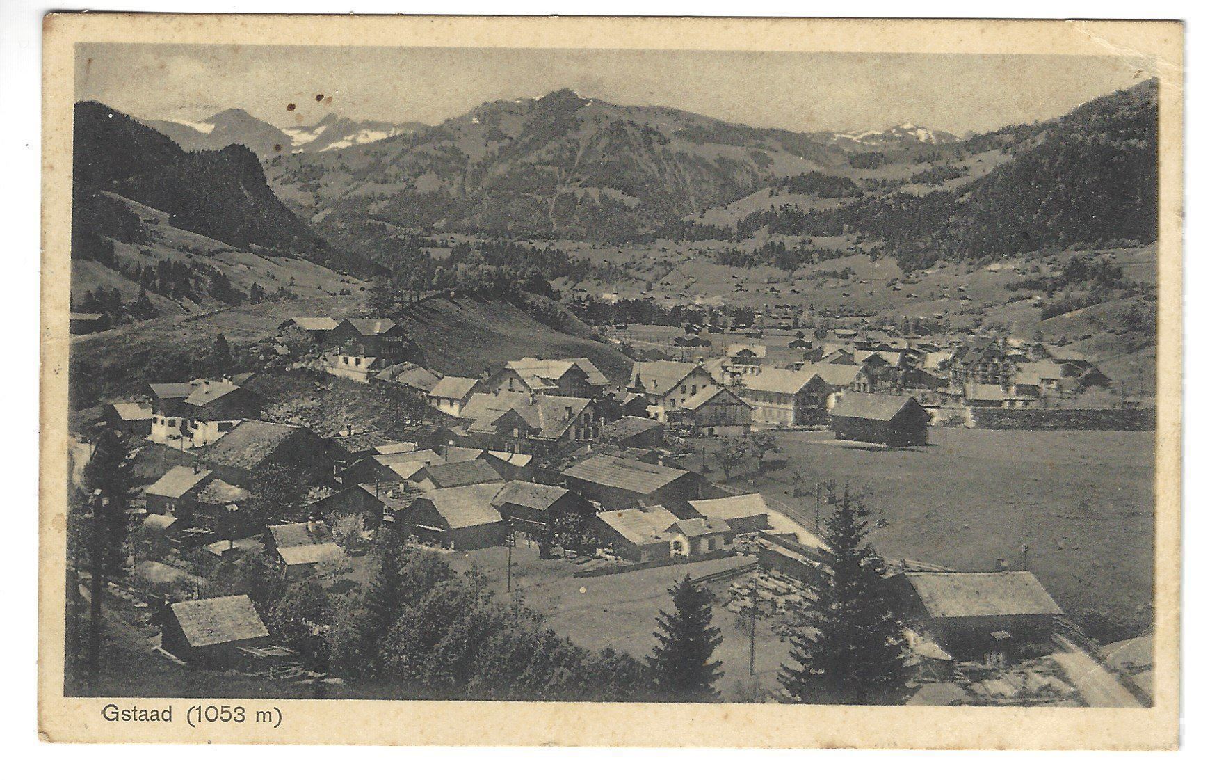 Ansichtskarten: Gstaad s/w Ortsansicht Berner Oberland – Gebraucht aus Frauenfeld von Astra13