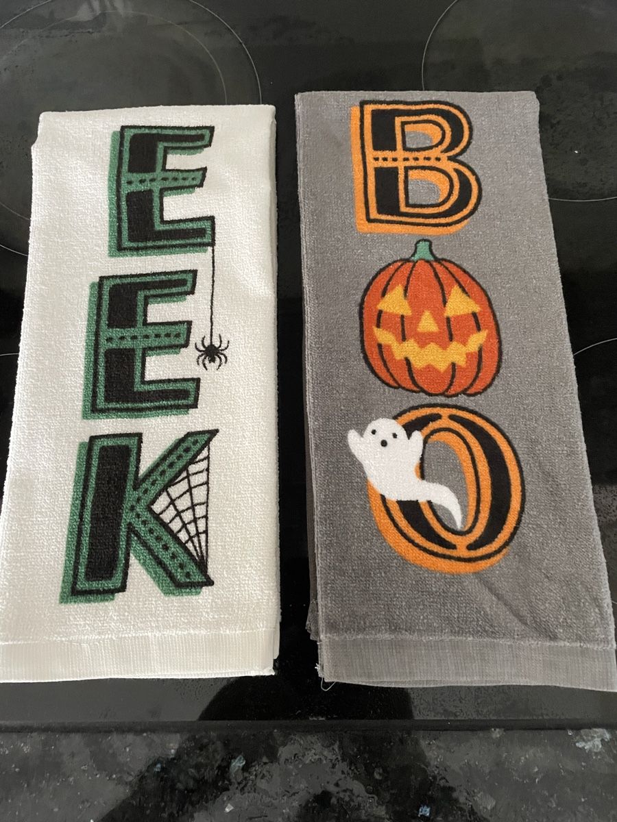 Strofinacci: Halloween Kitchen Towels, Eek Boo – Nuovo e nell'imballaggio originale da Buttikon SZ venduto da trzurigo