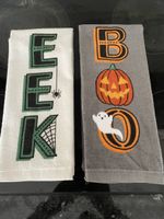 Halloween Kitchen Towels, Eek Boo
