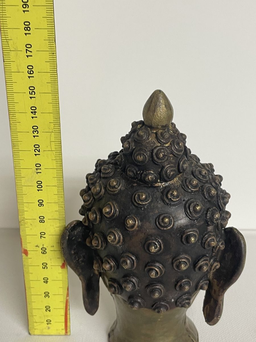 Statuette: Buddha Kopf Messing  oder Bronze antik asiatisch guter Zusta – Usato da Dulliken venduto da Emys_1 3
