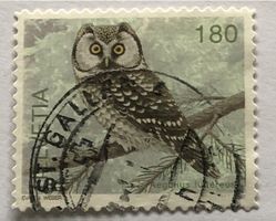 Nr. 1239 Dauermarken Einheimische Vögel Raufsskauz GESTEMPEL
