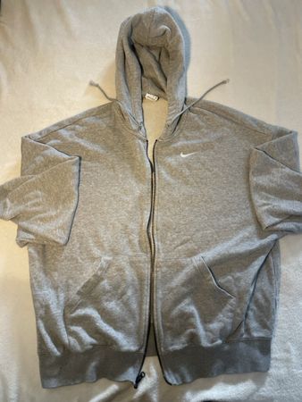 Veste à capuche Nike, gris, fermeture éclair, taille L