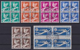 1932, Serie Viererblöcke Nr. 185-190, Ersttag Kat: 250.-