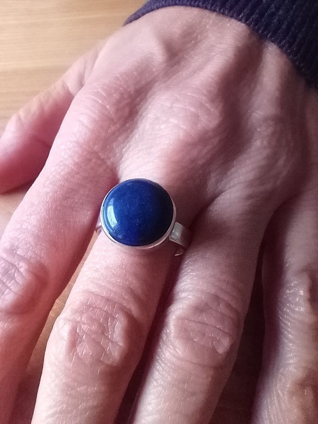 Anelli: Moderner schlichter Silberring 925 mit Lapislazuli – Usato da Luzern venduto da _gluecksfund_ 1