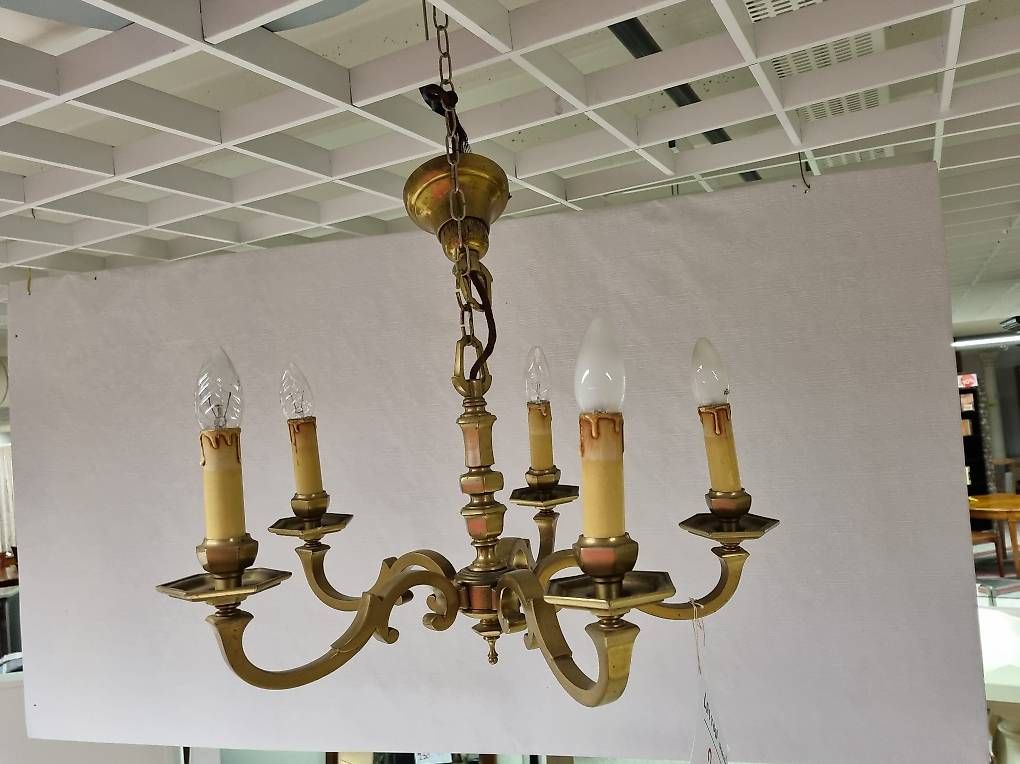 Lampadari & plafoniere: Lustre de salon en laiton. Cinque branches – Nuovo (secondo la descrizione) da Lausanne venduto da casa56 4