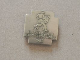 Abzeichen GL- GR Schwingfest Schwingen Mollis GL 1982