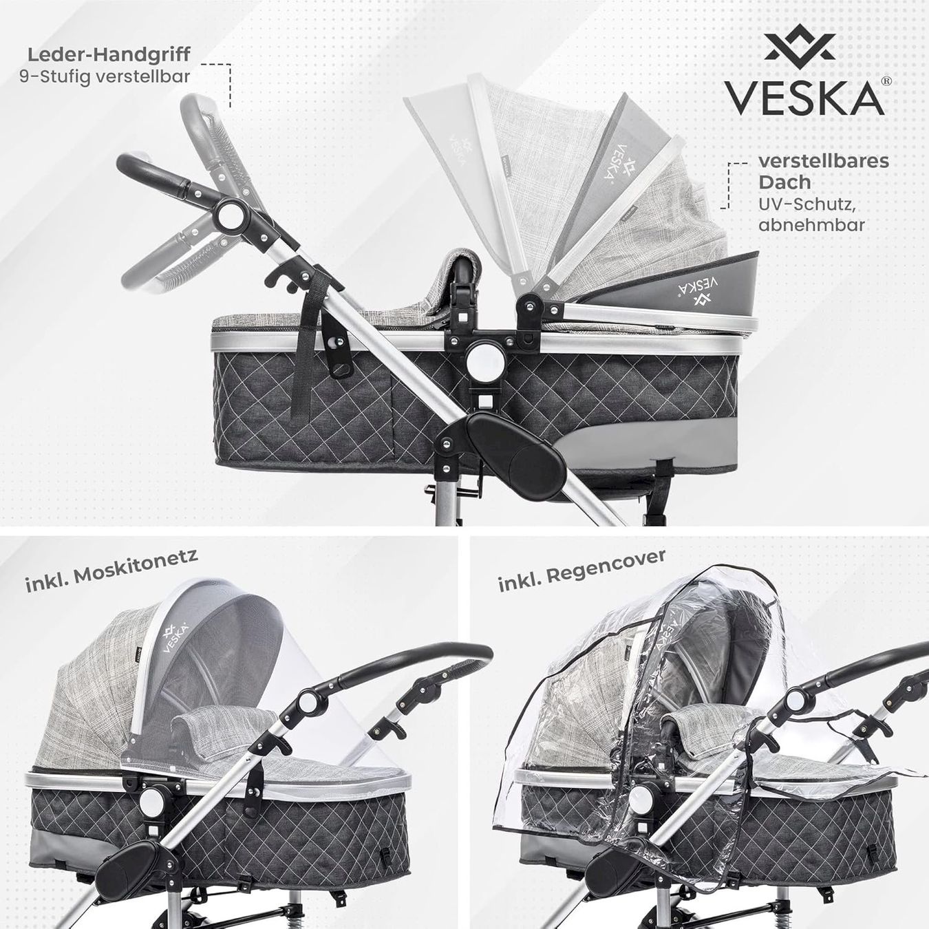 Carrozzine: Kombi-Kinderwagen Schwarz - anthrazit – Nuovo e nell'imballaggio originale da Bottighofen venduto da zaap 4