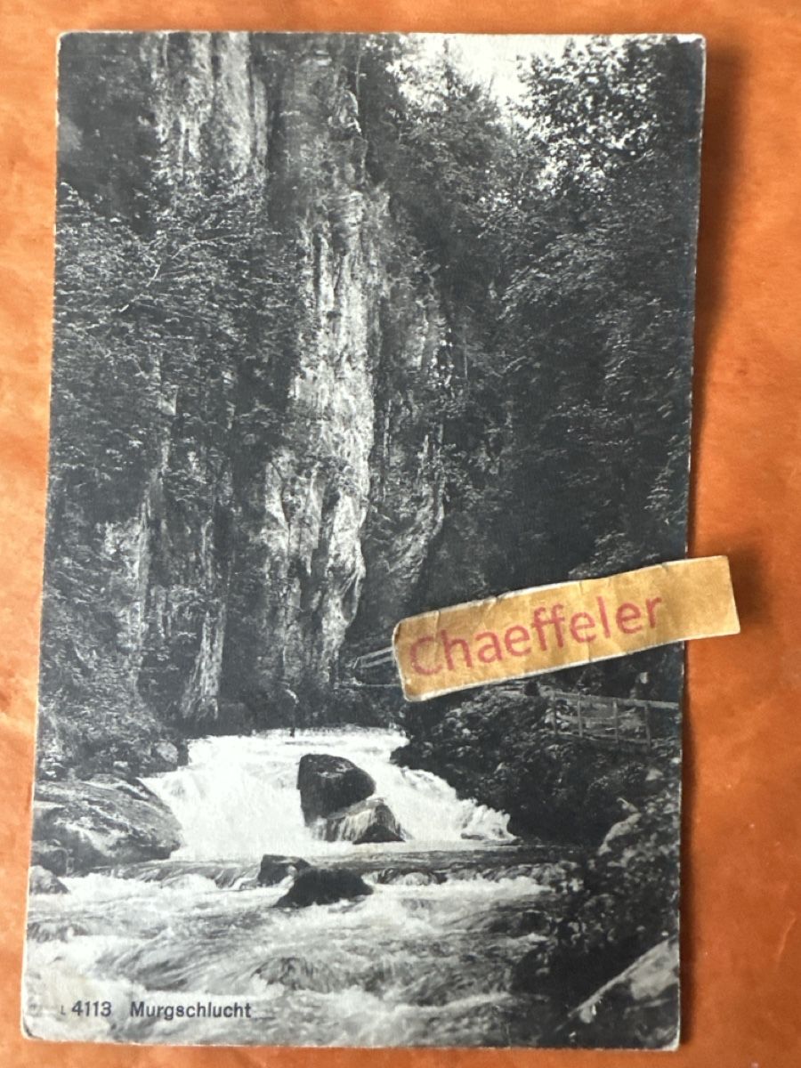 Cartoline postali: Alte Ansichtskarte Murgschlucht, um ca. 1920 – Usato da Zürich venduto da Chaeffeler