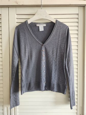 Pôles Ô cardigan gris. 100% mérinos. Taille S